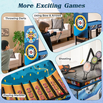 10-in-1 Multi-Sports Games Table, Combo Tables with Table Tennis, Basketball, Soccer, Hockey, Billiard, Archery, Shooting, Darts