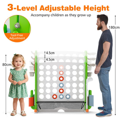 Jumbo 4-in-a Row Game Set with Basketball Hoop and 42 Rings