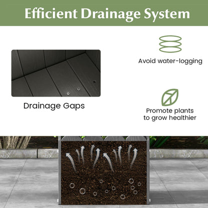 GiantexUK Raised Garden Bed Set of 2, HDPE Elevated Planter Box with Drainage Gaps