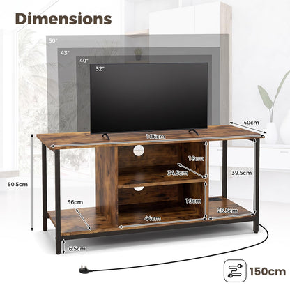 TV Stand Cabinet for 50 Inch TVs, with Power Outlets