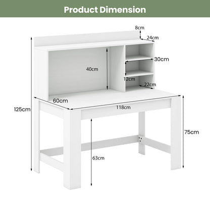 Computer Desk with 3 Storage Shelves and Cable Hole for Study