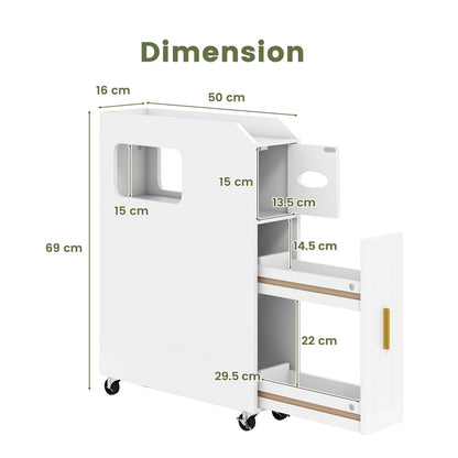 16 CM Small Bathroom Storage Cabinet with Slide Out Drawer