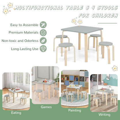 5-Piece Kids Table and Chair Sets for Play Room