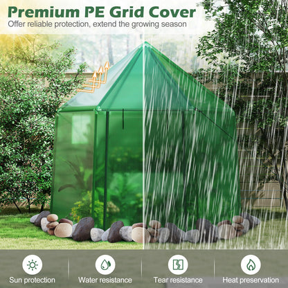 Walk In Greenhouse, 198 x 172 x 190cm Polytunnels Grow House with PE Cover