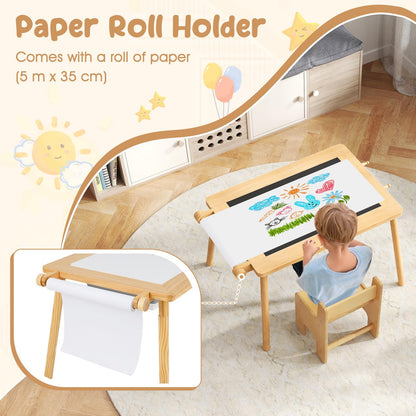 Sensory Table and Chair Set with Foldable Bins for Kids 2 to 8