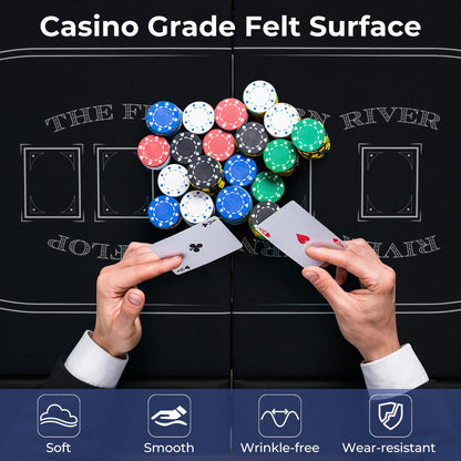 182cm Folding Casino Leisure Card Board Game Tables with Metal Cup Holders