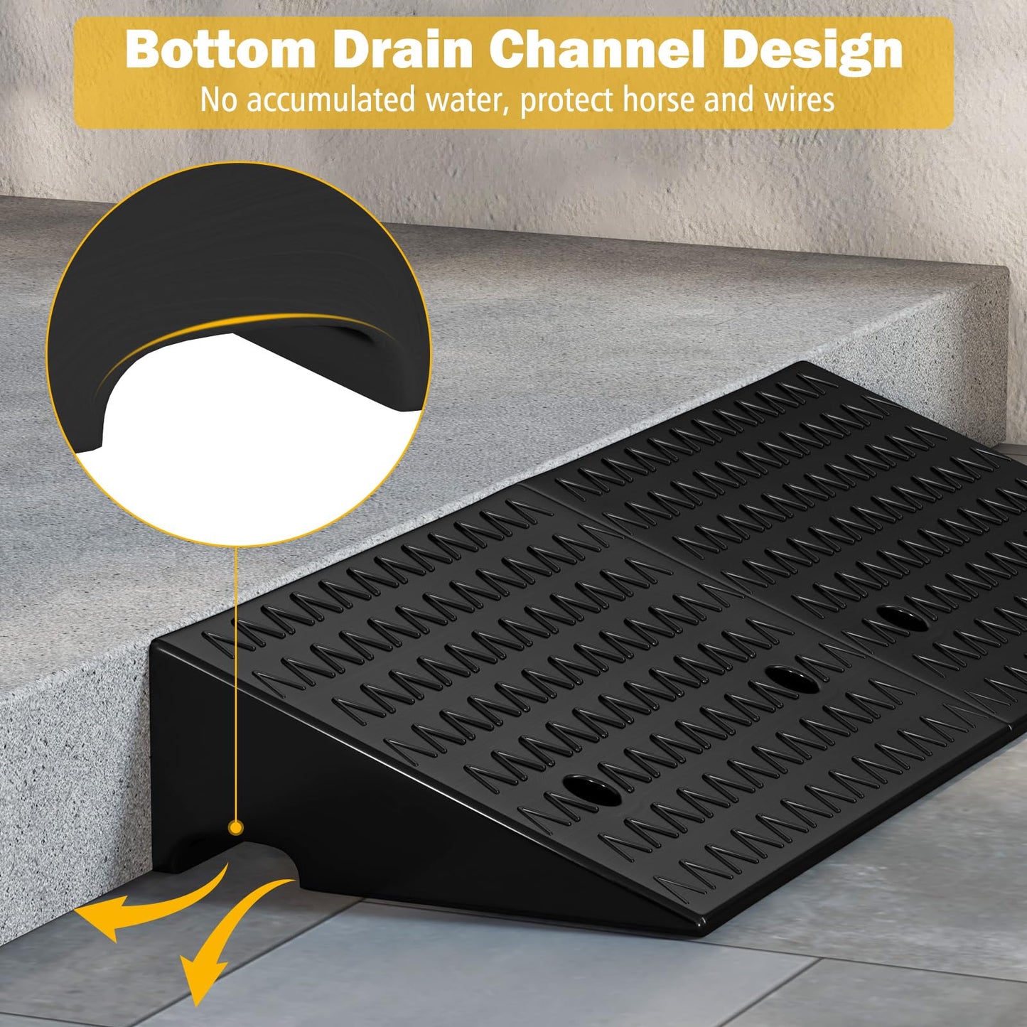 Heavy Duty Curb Ramp Set with 4 Expansion Bolts