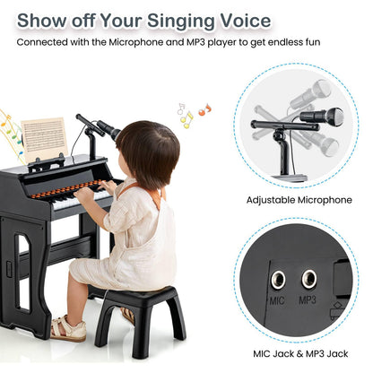 37-Key Electronic Piano Keyboard with Adjustable Microphone