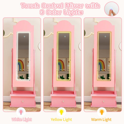 Kids Jewelry Cabinet Children Jewelry Organizer with Lights