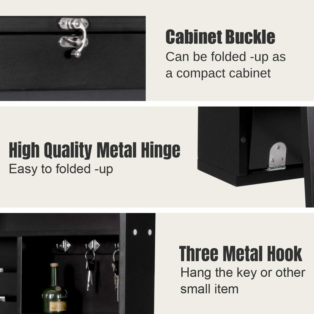 Folding Wall Mounted Drop-Leaf Table, Space Saving Floating Computer Desk with Chalkboard and Adjustable Storage Shelves