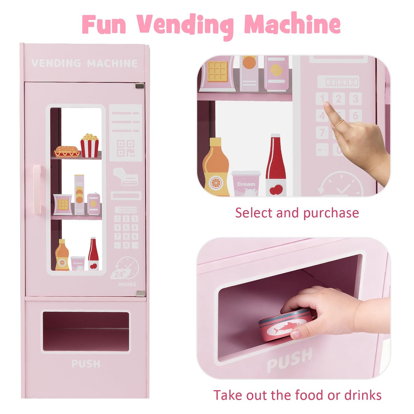 Kids Wooden Grocery Store Supermarket Play Toy Set