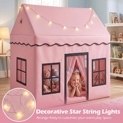 Kids Play Tent with Playpen, Star Lights, Cushion Mat