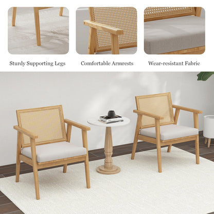 Modern Accent Chair with Solid Rubber Wood Frame