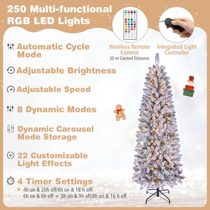 6FT Pre-Lit Christmas Tree with RGB LED Lights