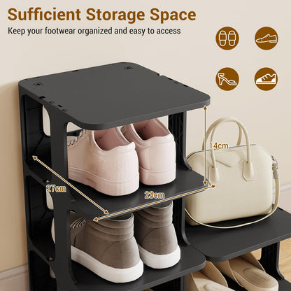 6-Tier Shoe Rack, Stackable Tall Shoe Storage Organizer Vertical Shelf