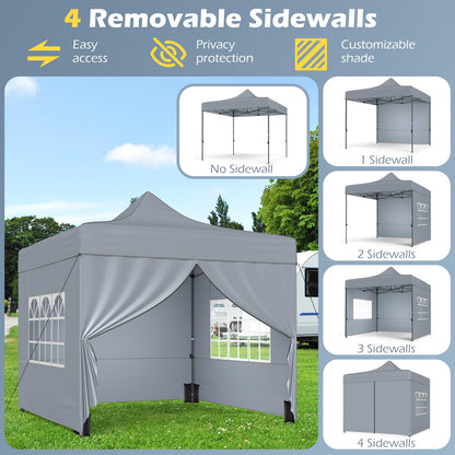 Pop up Gazebo, Outdoor Canopy Tent with 4 Removable Sidewall