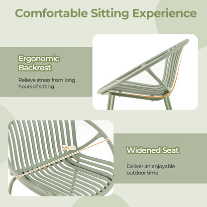 All Weather PP Patio Conversation 3 Pieces Bistro Set with Round Coffee table