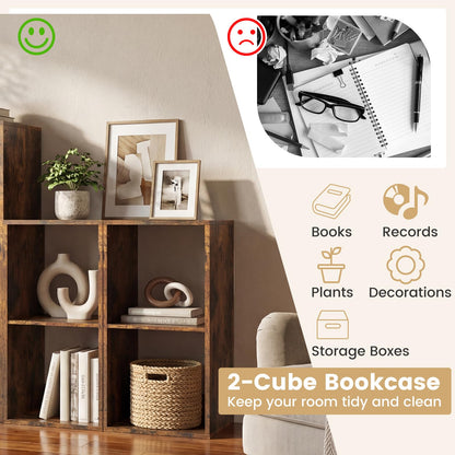 Bookshelf, Modern Vertical Bookcase with Anti-tipping Kits