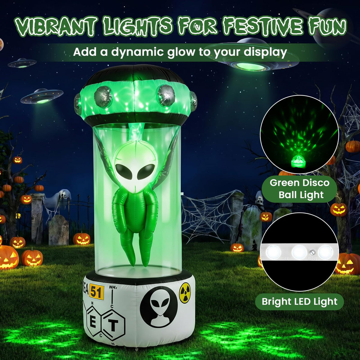 7.4 FT/225 CM Halloween Inflatable Alien