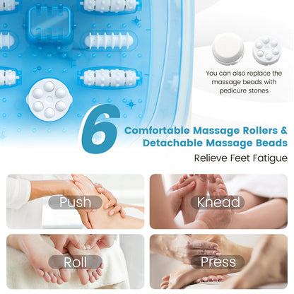 Foot Spa Massager with Removable Pedicure Stone