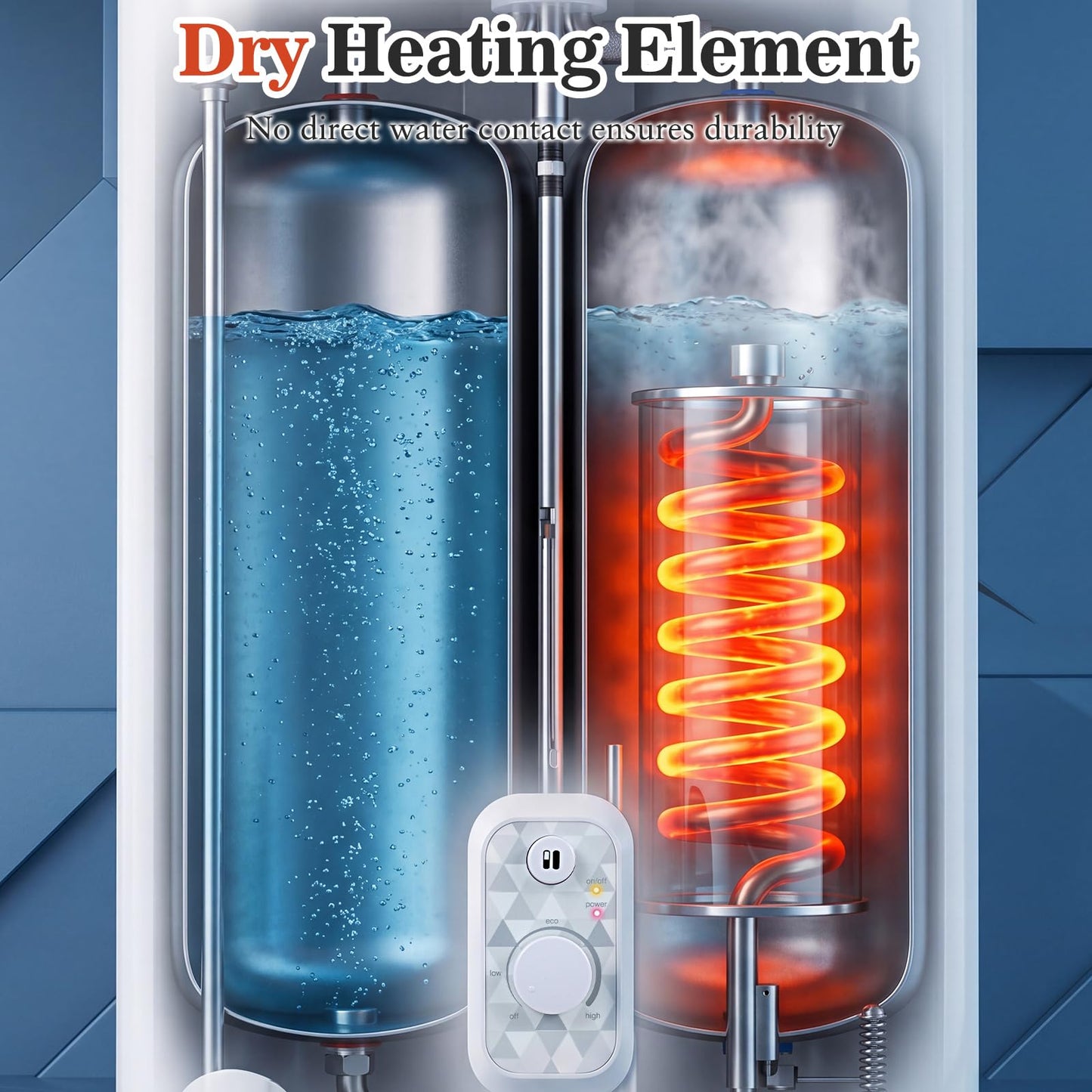 25L Electric Water Heater with Dual Power and Anti-Scale Enamelled Tank Eco Mode