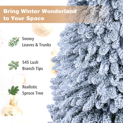 6FT Pop up Artificial Christmas Tree, Snow Flocked Xmas Tree