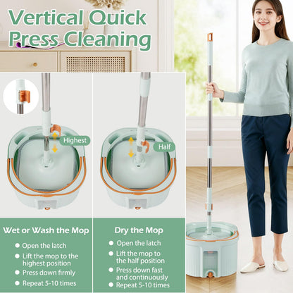 Spin Mop and Bucket Set Separation Dirty and Clean Water System