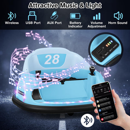 12V Kids Bumper Car with Joysticks Remote Control for Toddlers 18+ Months Old
