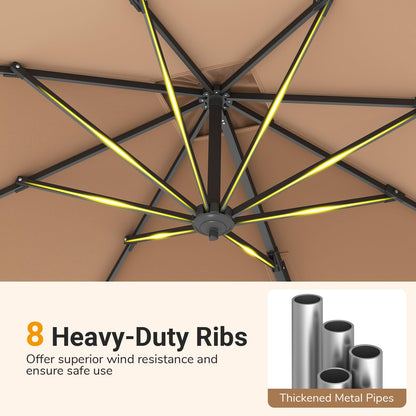2.5M Square Offset Banana Umbrella with 5 Adjustable Tilt