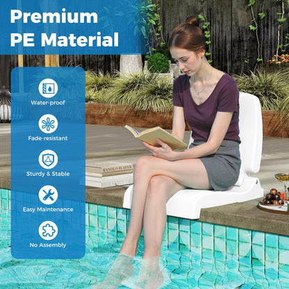 Poolside Chairs with Handle and Back Support for Edge of Pool