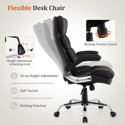 PU Leather Office Chair, Adjustable Ergonomic Computer Desk Chair