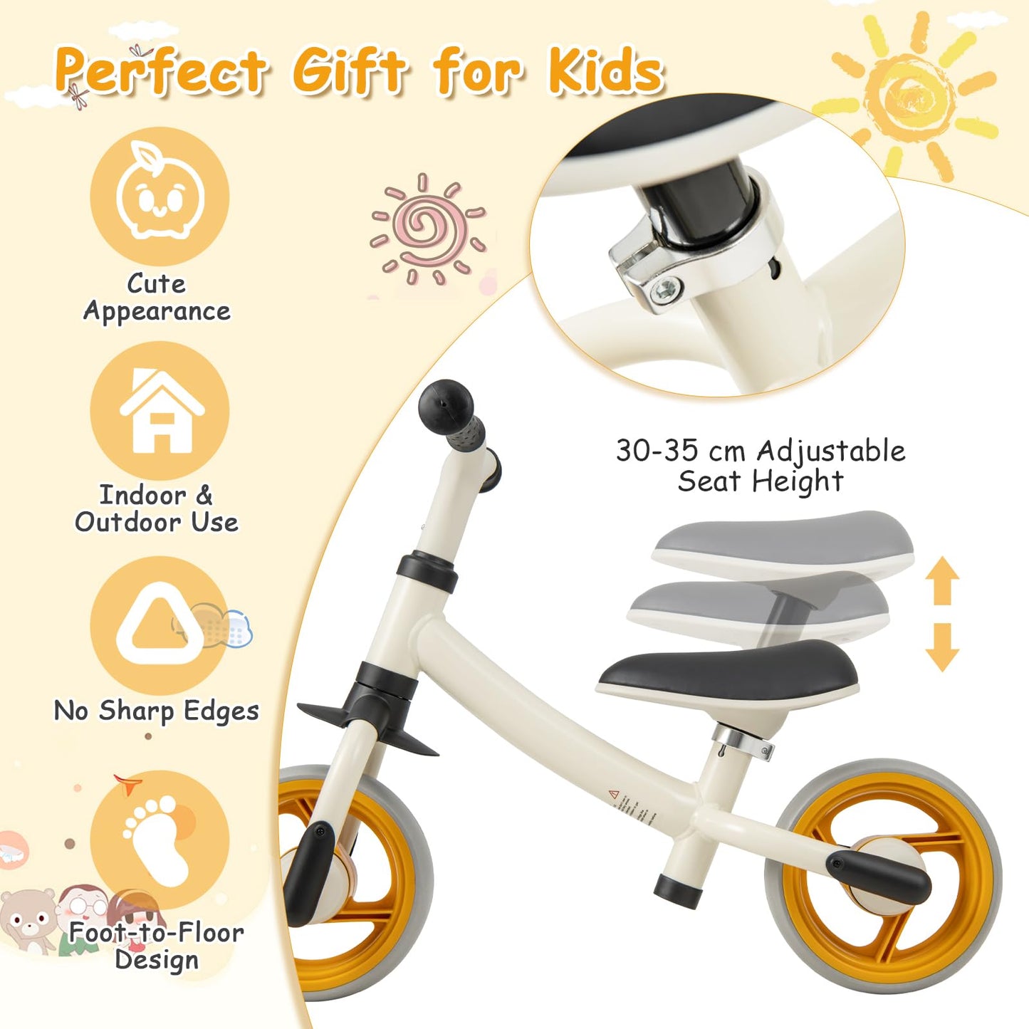 No Pedal Infant Ride on Walker with Adjustable Seat Height