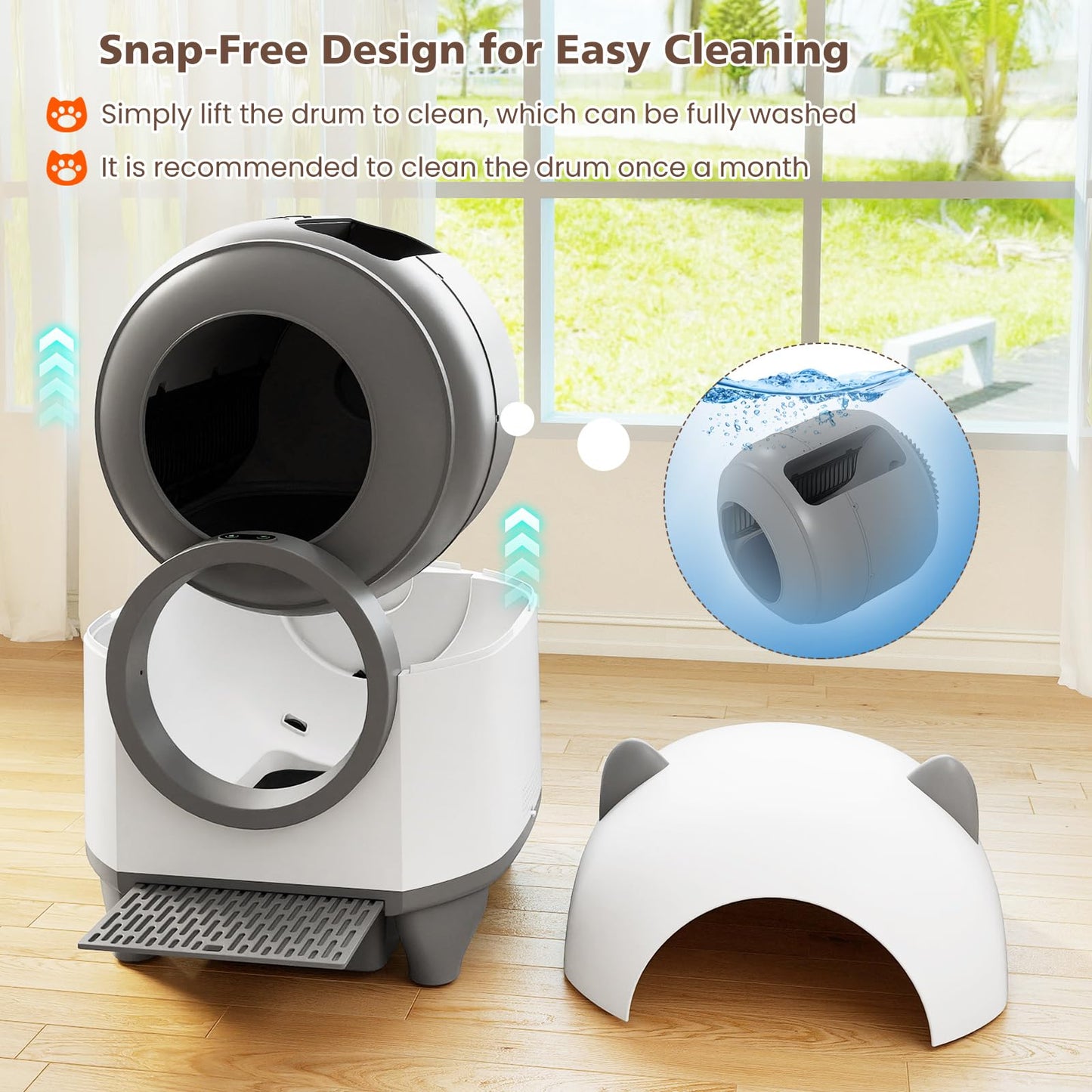 Self-Cleaning Cat Litter Box, 80L Large Capacity Electric Automatic Cat Toilet