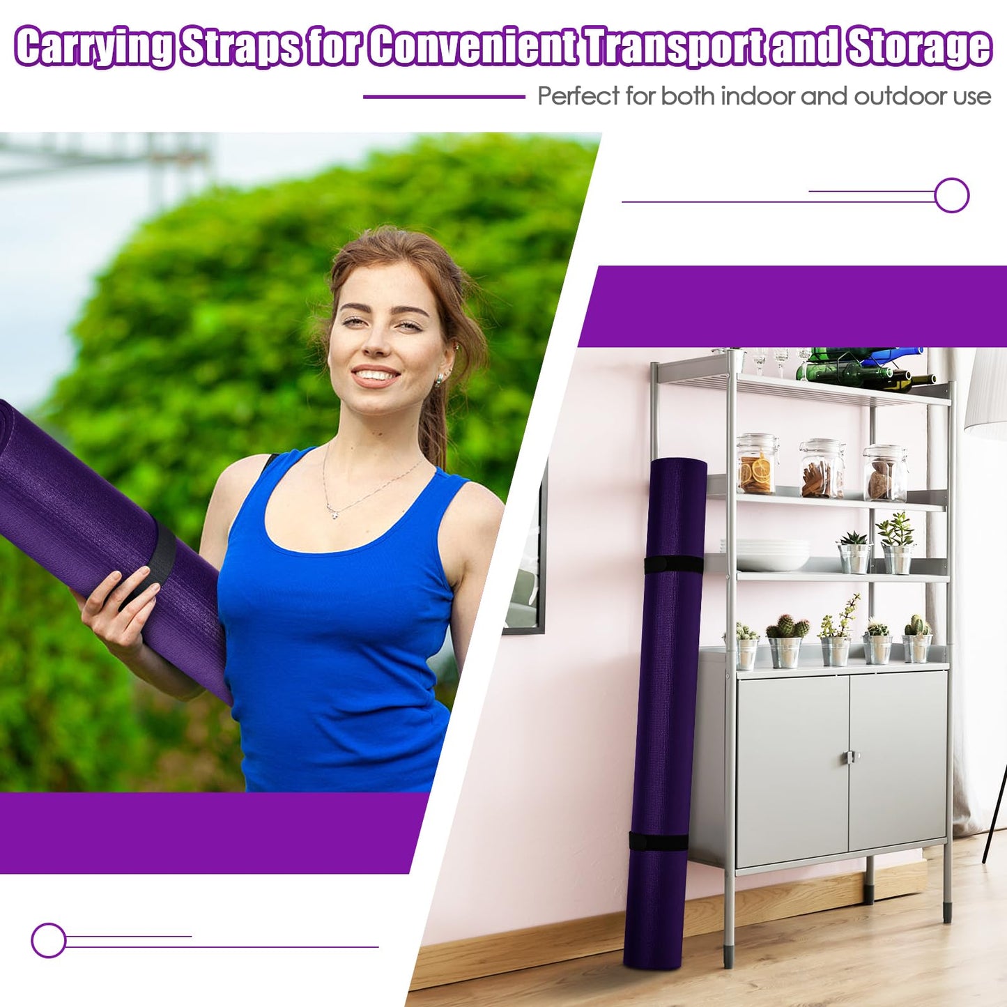 6FT x 4FT Exercise Mat with Carrying Strap