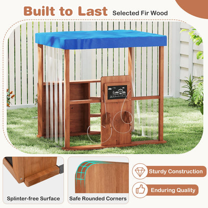 Outdoor Gas Station Playset with Canopy