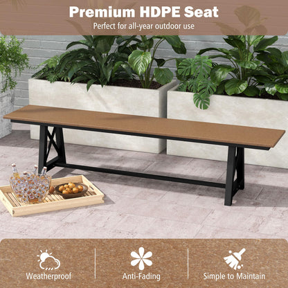 183cm Extra Long All-Weather HDPE Patio Loveseat Park Bench