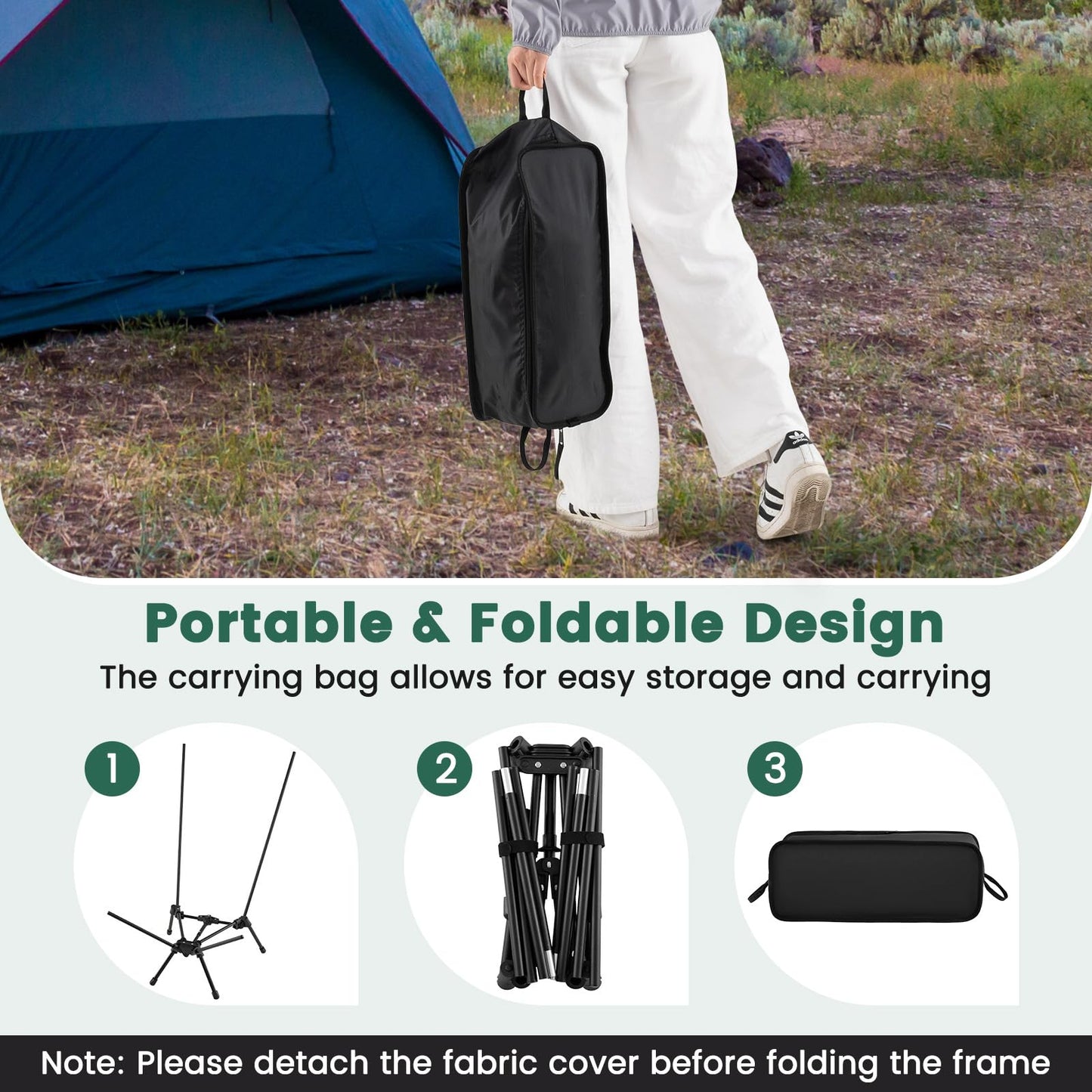Portable Camping Chair High Back Ultra-Lightweight Foldable Backpacking Chair