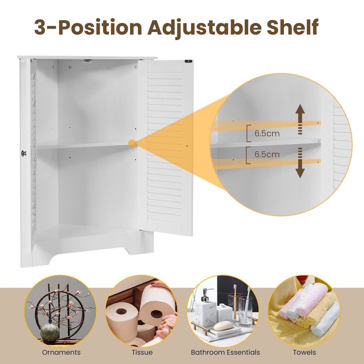 Triangle Bathroom Cabinet, Corner Bathroom Storage Unit Floor Cupboard