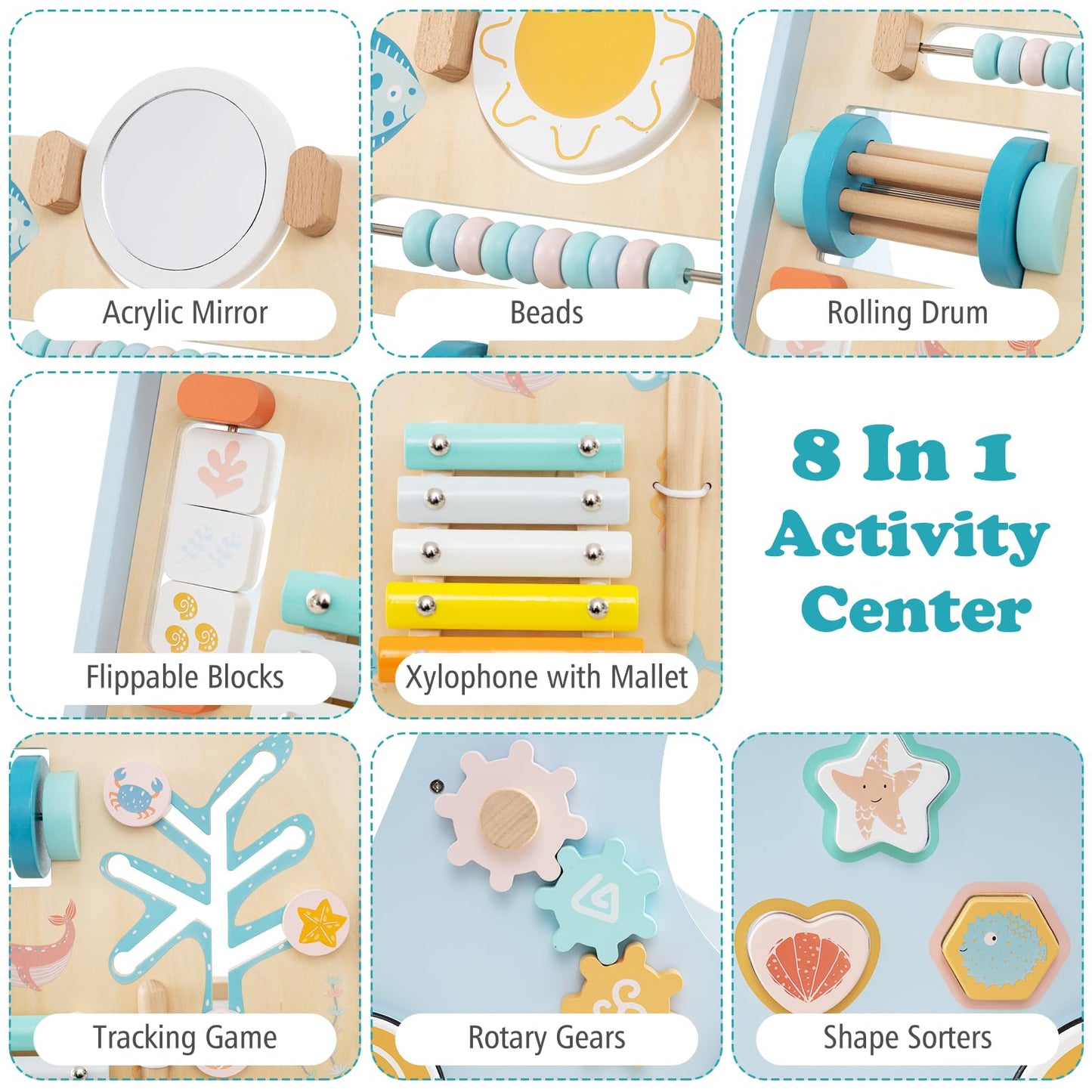 Push and Pull Learning Activity Center with Wheels