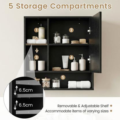 Wall Mounted Storage Organizer with Mirror for Bathroom