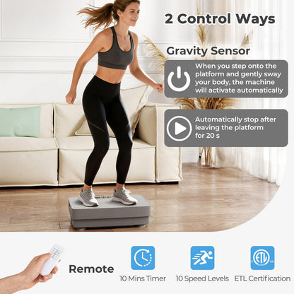 Vibration Plate Exercise Machine with Gravity Sensor and Remote Control