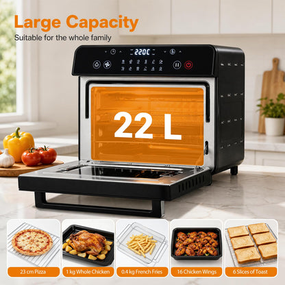 22 L 1800W Air Fryer Toaster Oven Combo 12-in-1 Convection Countertop Oven