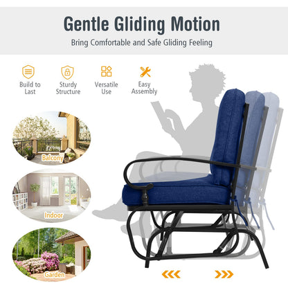 2 Person Outdoor Glider Bench with Cushions