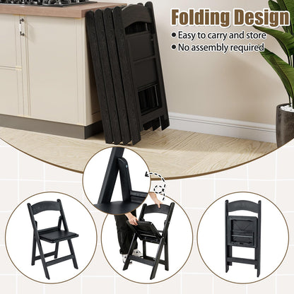 4 Pack Resin Folding Chairs, 500KG Static Load Dining Chairs