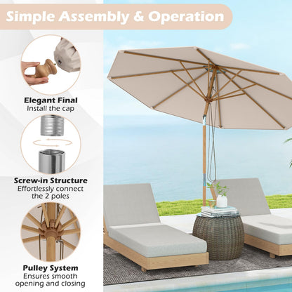 2.3M Garden Parasol, Outdoor Heavy Duty Umbrella