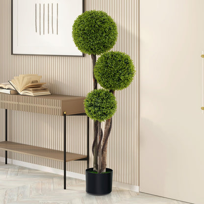 Artificial Cypress Topiary Ball Tree, 4FT/120CM Artificial Cedar Plants