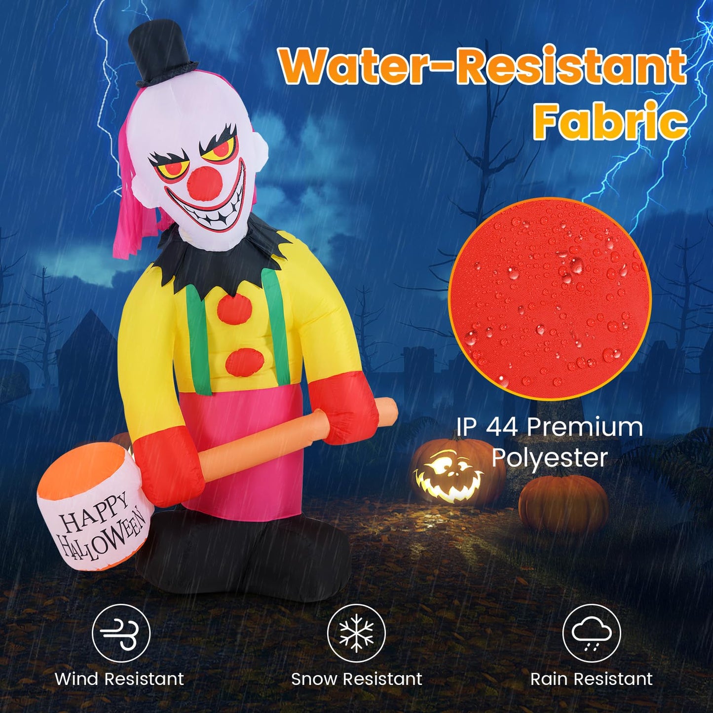 240 CM Giant Halloween Inflatables with Hammer and Sandbags