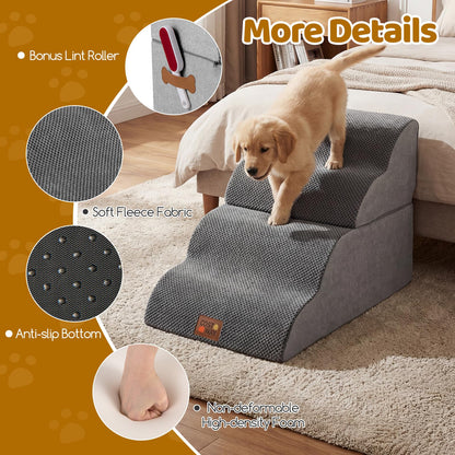 Dog Steps for Bed, 4/5-Step Modular Dog Stairs with Non-slip Bottom