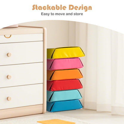 Colorful Exercise Tumble Mat for Kids with Detachable Zippered PU Covers