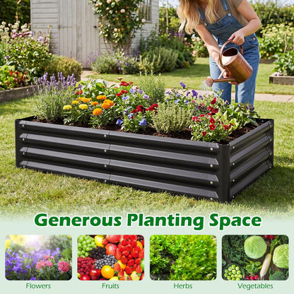 Galvanized Raised Garden Bed 123 x 64 x 29 cm Outdoor Metal Planter Box